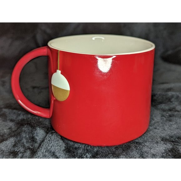 2012 Starbucks Christmas Mug Red With White and Gold Ornaments - Picture 3 of 5
